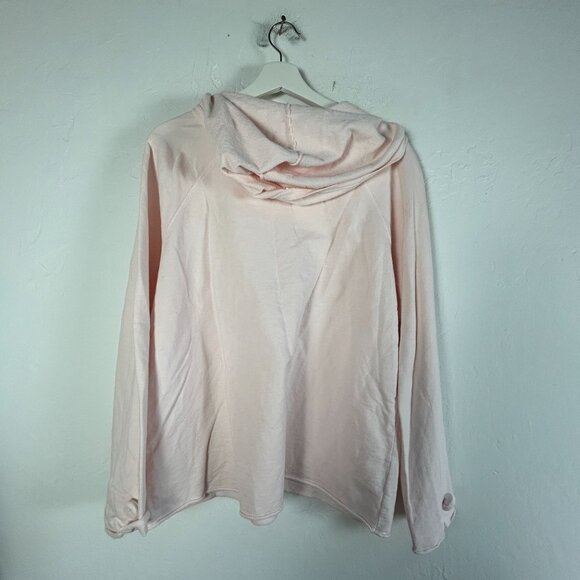 Hot Cotton By Marc Ware Womens Light Pink Hooded Zip-Up Jacket Large Lightweight - Picture 2 of 9